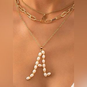 Pearl letter initial Charm, initial